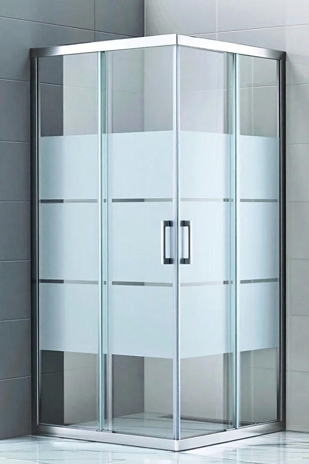 Kare Kumlama Box Desenli 5 mm Temperli Cam Teknesiz Duşakabin 190 cm